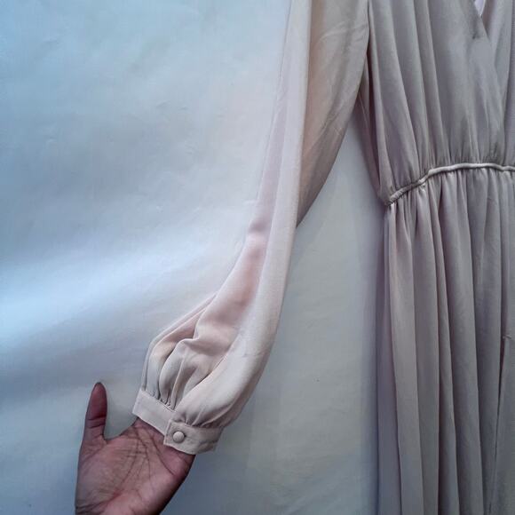 Lulus Wondrous Water Lilies Blush Pink Maxi Bridesmaid Dress Women's Size M - Picture 6 of 8